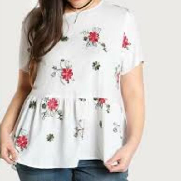 SHEIN Tops - Nwot, Shein large top, floral peplum blouse